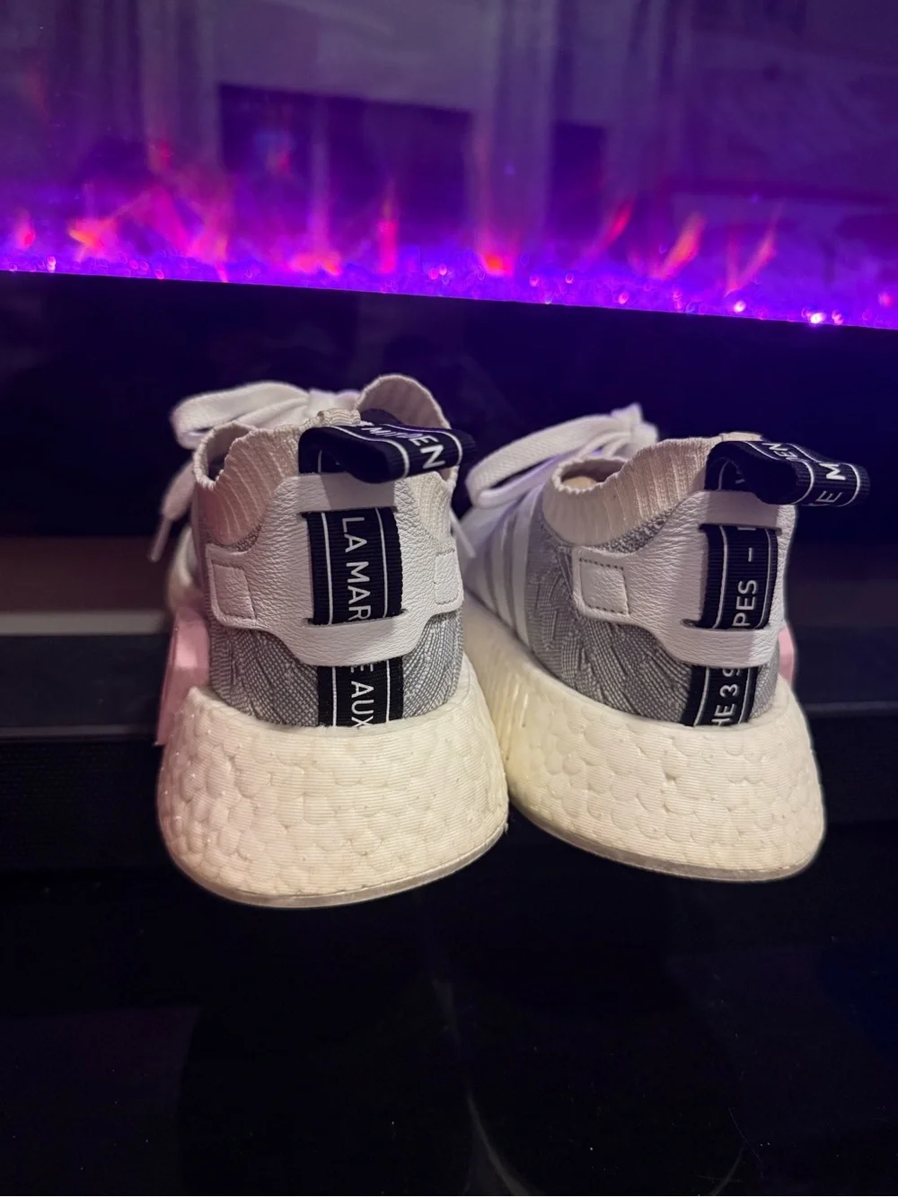 adidas Women's Grey & Pink NMD R1 Primeknit Sneakers